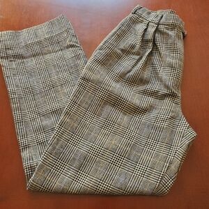 Women's Plaid Trousers - Black and Brown